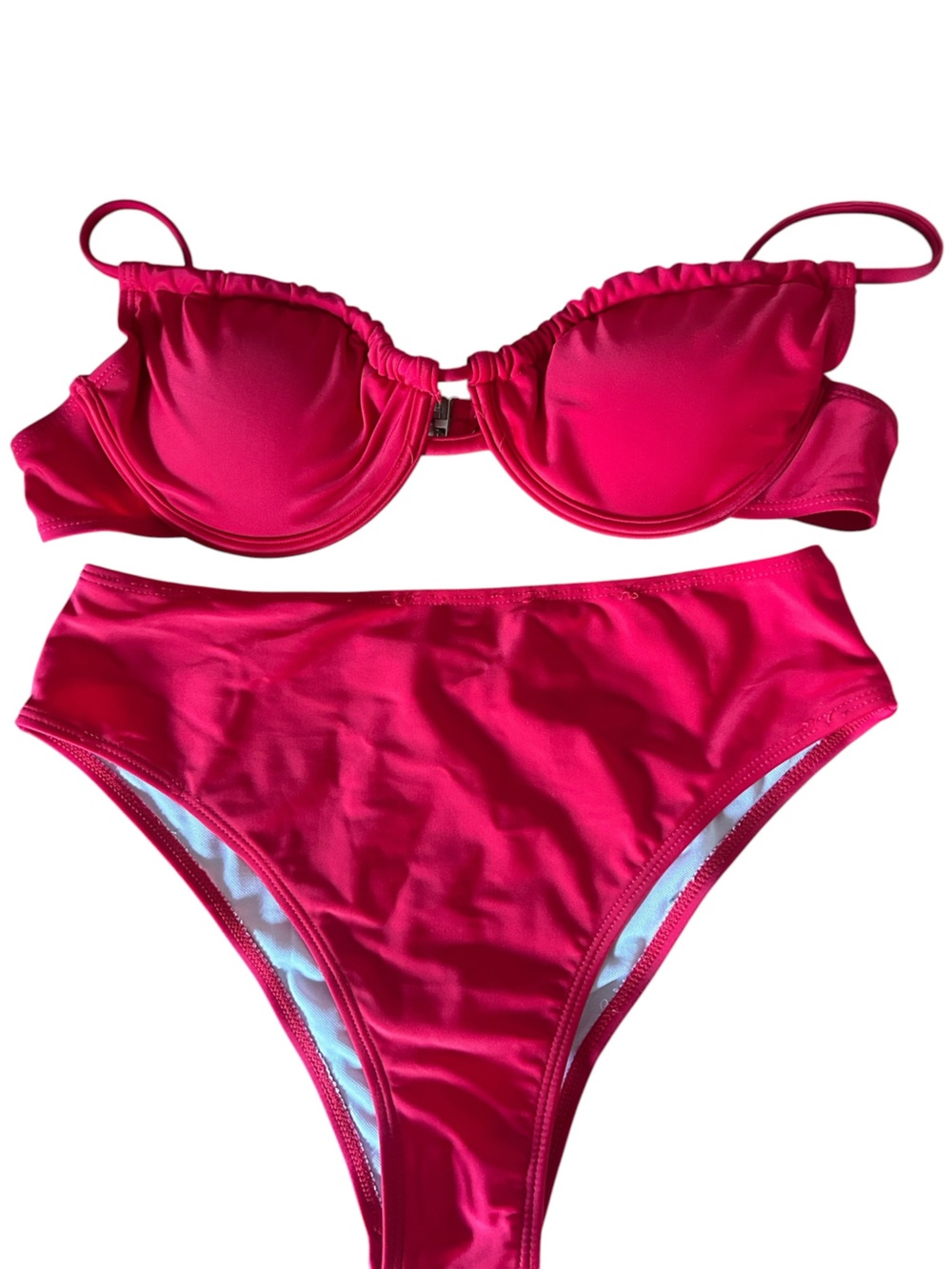 Bright Red Women's Bikini Set - Underwire Top & Bottom